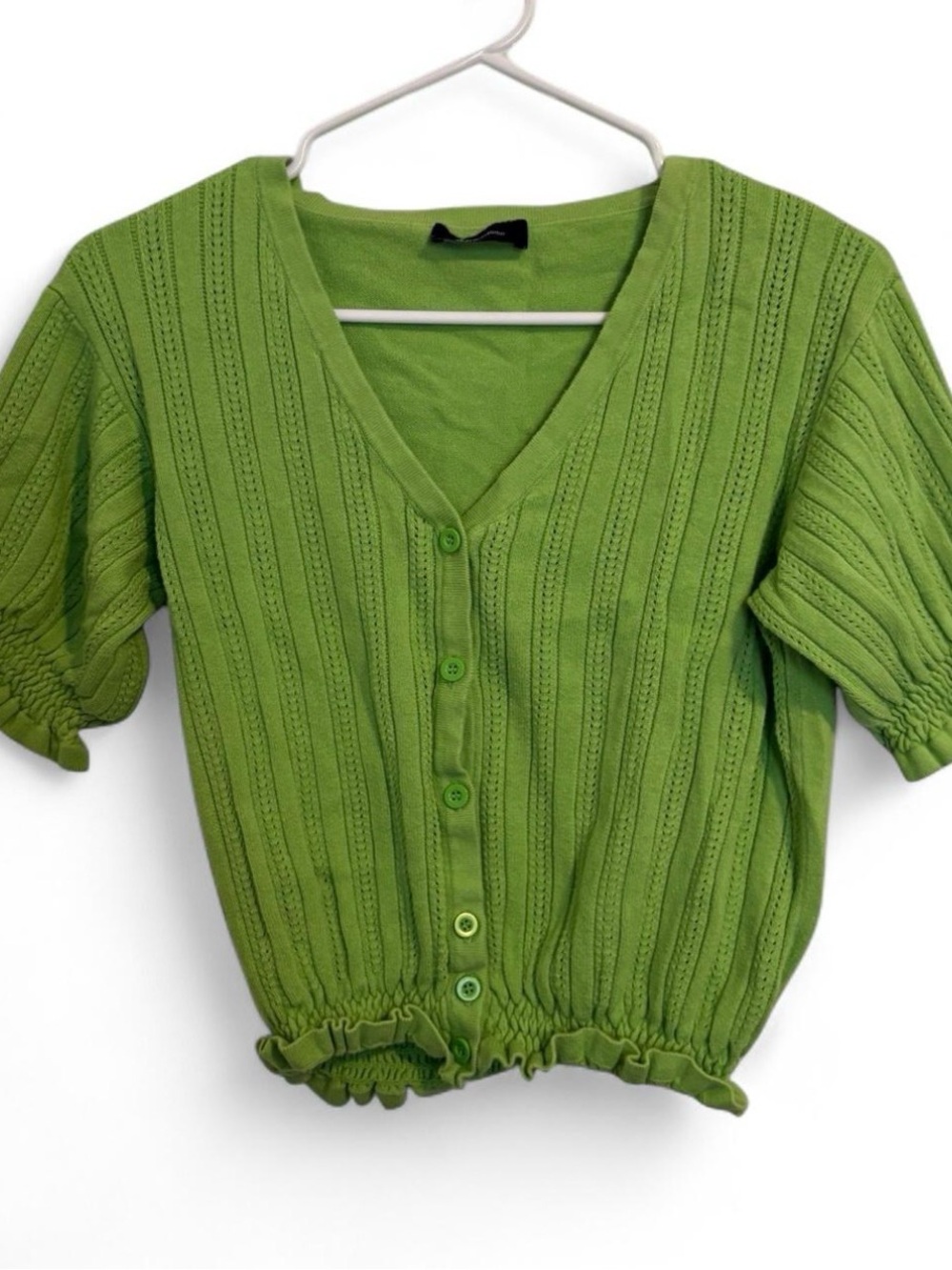 Retro Green Crop Top Ruffled – Messbebe Trendy Top
